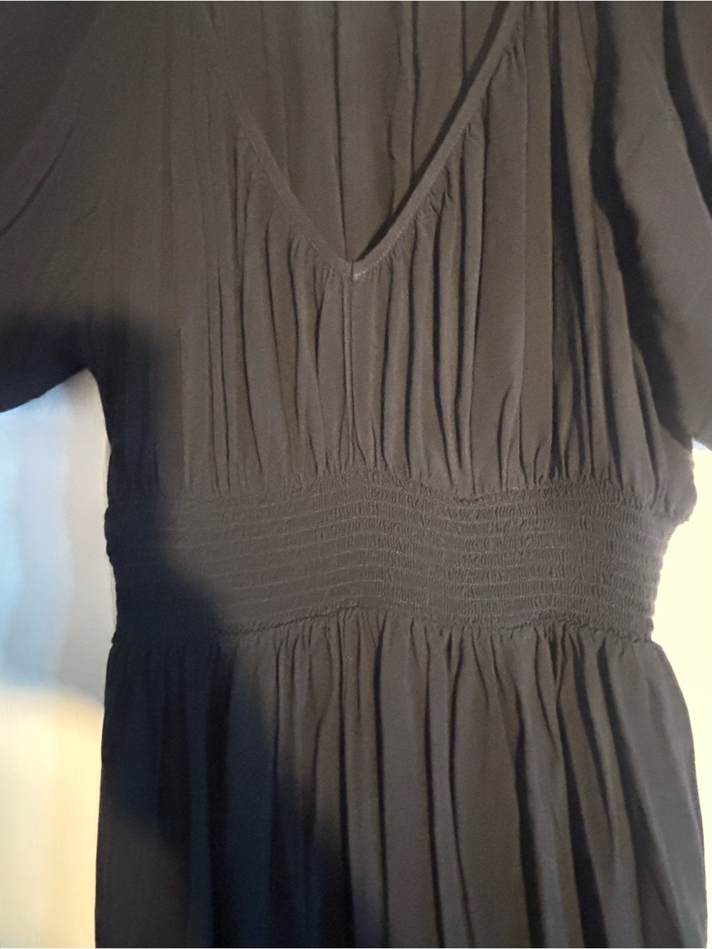 GAP Black Midi Dress with Puff Sleeves/ Daytime Dress / Classic Black Dress / XL - Picture 4 of 5